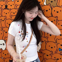 Ȥζ��ֽ����Ŧ��ӡ���ذ�����Բ�촿�ް�ɫ�̿�����������T��Ů