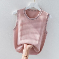 冰絲吊帶背心女內搭西裝白色打底衫寬鬆亮絲洋氣設計感針織上衣夏