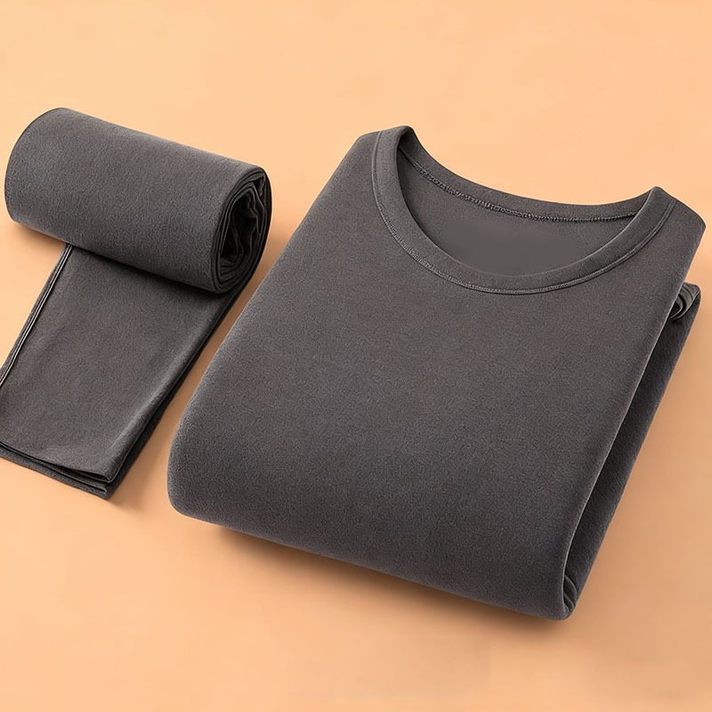 Autumn and Winter High-End Double-Sided German Velvet Heating Autumn Clothes and Long Pants Inner Wear Base Layer Seamless Thermal Intimates Set for Men