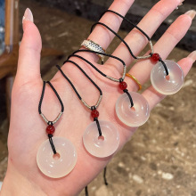 玛瑙荔枝冻玉髓平安扣中国风锁骨项链送礼小红薯批发