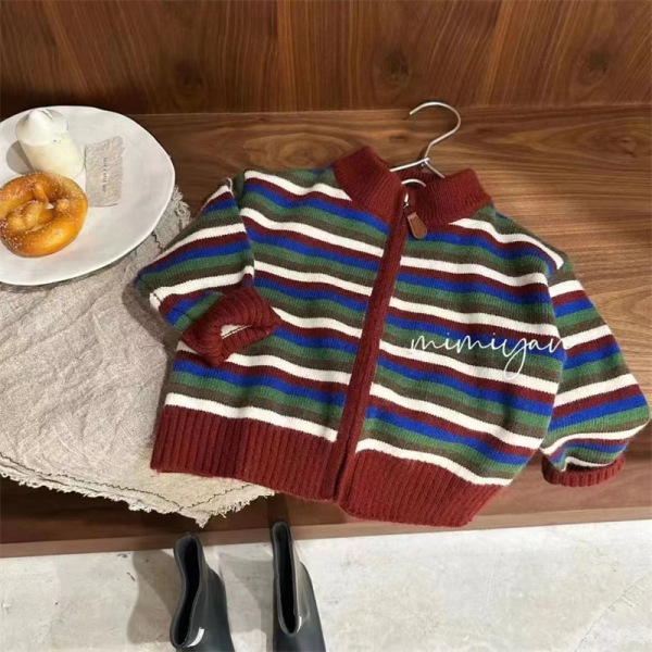 Knitted autumn children's cardigan for boys