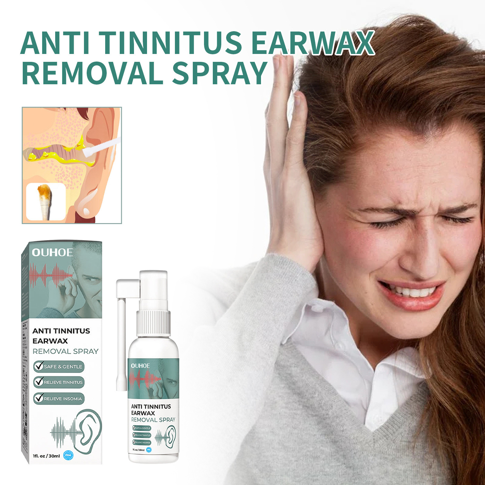 Ouhoe Ear Care Spray with Plant-Derived Essence Ingredients Provides Gentle Care for the Inner Ear