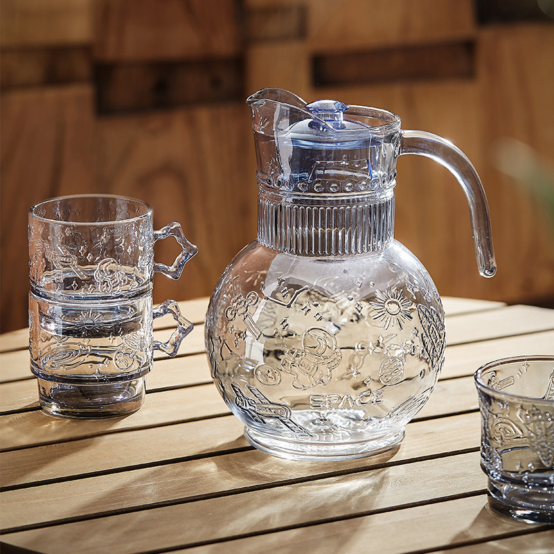 CASC nombre conjunto cielo estrellado taza de vidrio taza de agua conjunto de agua potable hogar de alta apariencia creativa taza apilable conjunto tetera