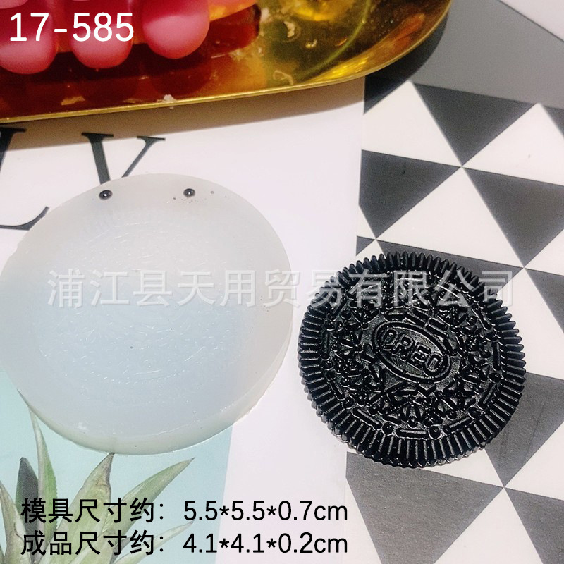 Simulación sándwich galleta Oreo molde de silicona creativa pastel chocolate decoración arcilla cerámica suave epoxi