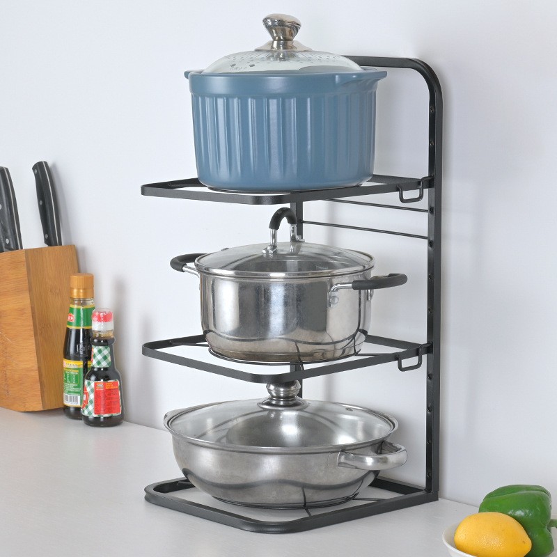 Kitchen Storage Rack, Multi-Layer Countertop Pot Storage Rack, Under-Sink Cabinet, Cabinet Shelf for Placing Pots