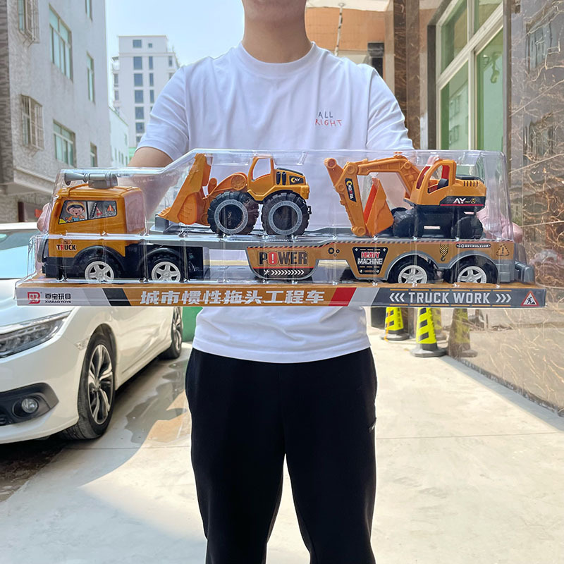 Juguete para niños ciudad gran inercia remolque ingeniería vehículo pionero excavadora mezclador niño coche traje