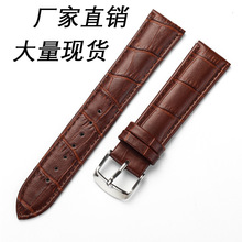 外贸热销PU皮革手表带厂家现货防水包边表带配件14/16/18/20/22MM