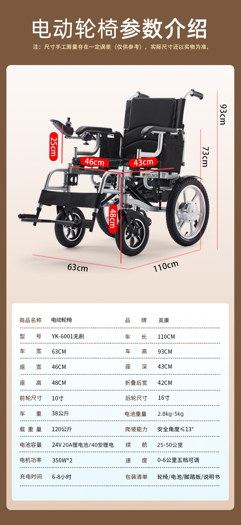Yingkang Electric Wheelchair Brushless Folding Lightweight Smart Fully Automatic Four-Wheel Scooter for the Elderly and Disabled