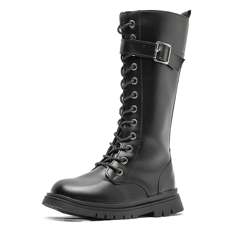 Eco-Friendly Materials Girls' Boots Leather Winter New Style Long Martin Boots for Older Children Exquisite High-Top Boots for Kids