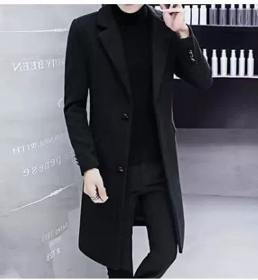 Демисезонное шерстяное пальто, куртка, длинное пальто для мальчиков, коллекция 2022 года, до середины длины, корейский стиль