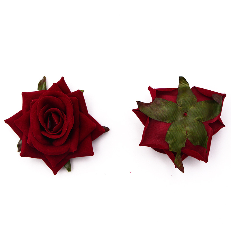 7cm 6-layer velvet rosette artificial flower head fake flower DIY wedding decoration clothing brooch head accessory decoration