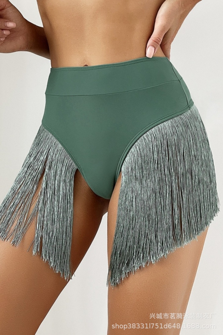 2022 nuevo europeo y americano sexy bikini moda decoración color sólido en forma de T playa Pantalones de mujer traje de baño