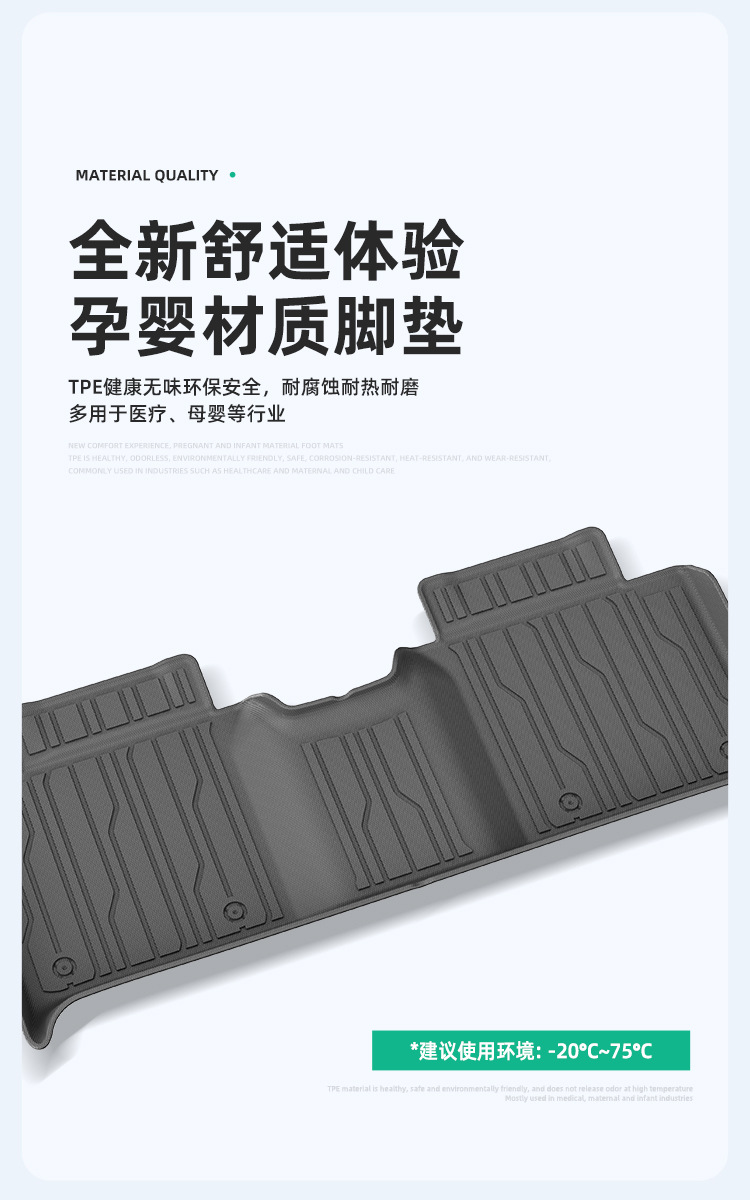 Suitable for 25-26 Models of Lynk & Co 10 Em-P Car Floor Mats, Dirt-Resistant, Special-Purpose Tpe Floor Mats and Trunk Mats
