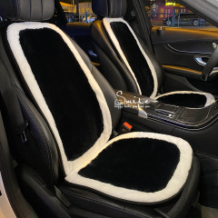 汽車坐墊冬季長毛絨座墊冬天網紅簡約黑白車內四季通用加熱墊女神