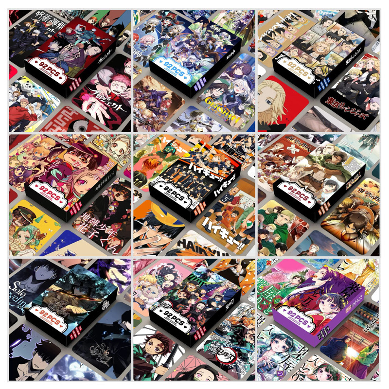 In-stock 92-piece card set: Volleyball Attack and Jujutsu double-sided small cards, LOMO cards, anime merchandise, photo cards In-stock 92-piece card set: Volleyball Attack and Jujutsu double-sided small cards, LOMO cards, anime merchandise, photo cards
