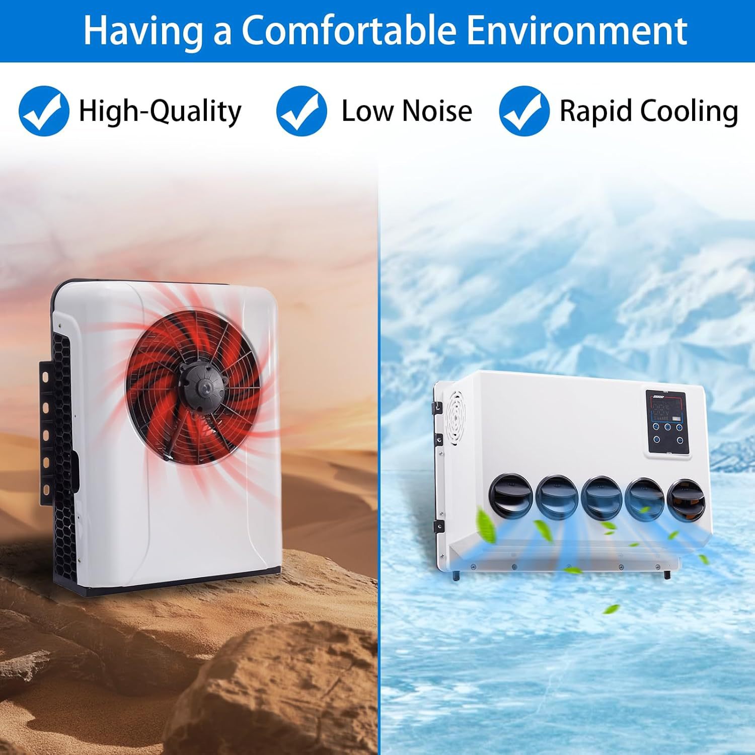 12V/24V Universal Inverter Silent Split Refrigeration Air Conditioner for Trucks and Vans