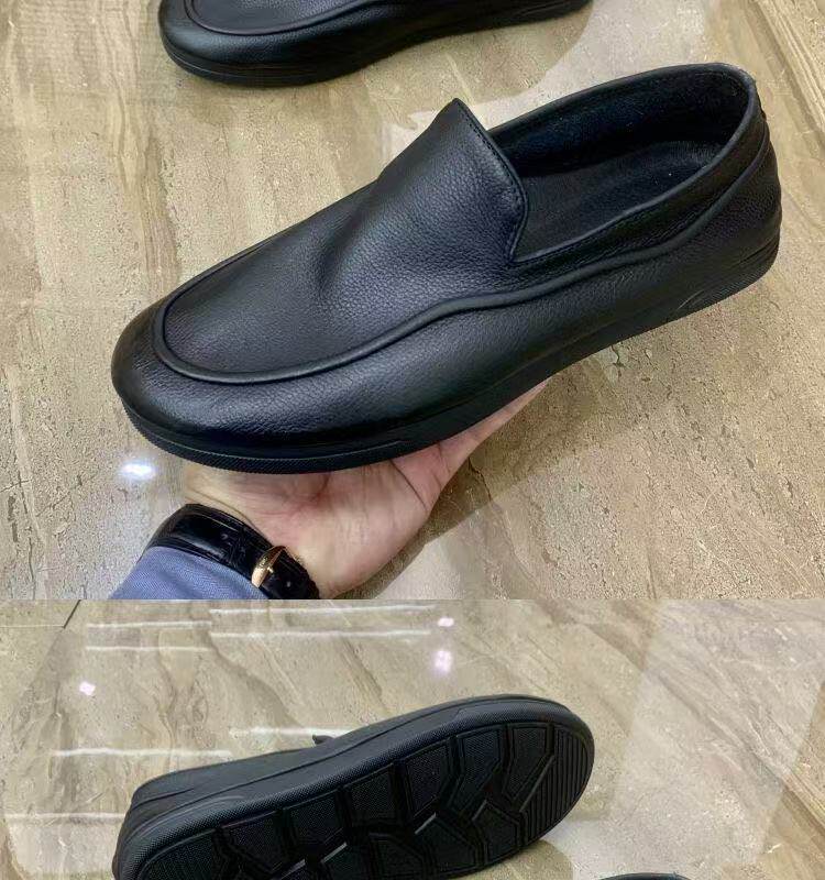 Giày lười nam da bò mặt mềm đế mềm, giày slip-on công sở nhẹ, gót thấp 1-3 cm — 1210 màu đen rỗng (da siêu mỏng), 1210 Đen (da siêu mỏng), Da bò lớp 1 1219 chi tiết 3