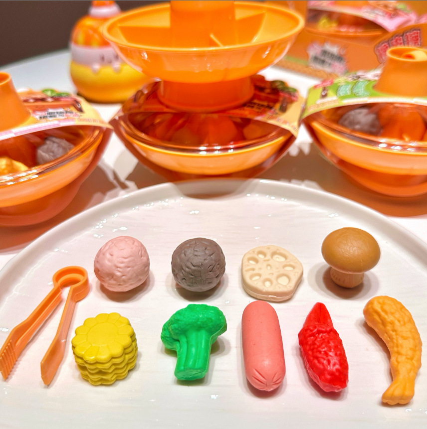 Nuevo problema de la forma de goma de borrar de los niños en el hogar simulación de comida olla caliente borrar horno de borde