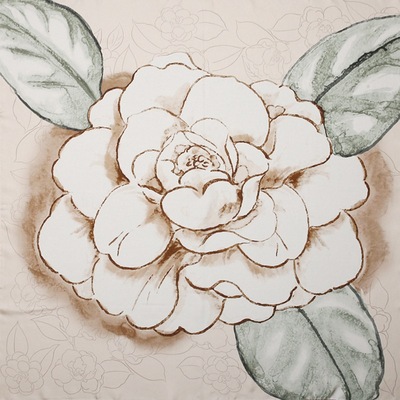 斜纹真丝！法式山茶花桑蚕丝丝巾女春秋季斜纹绸大方巾围巾披肩