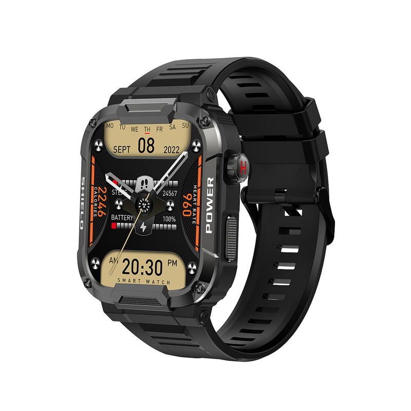 New MK66 smart watch 1.85 outdoor three-proof Bluetooth call heart rate blood pressure body temperature monitoring exercise pedometer