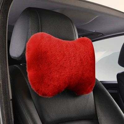 Factory Direct Sales Car Plush: Waist support - burgundy-1-headrest
