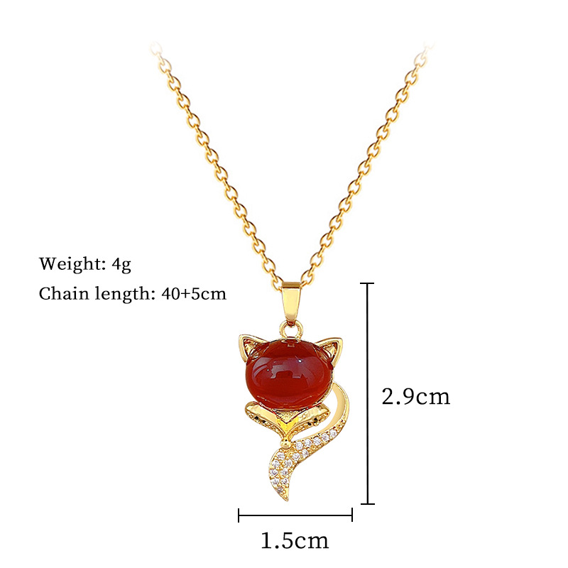 Luxe vos ketting met kristallen voor dames van titanium_voghion.com
