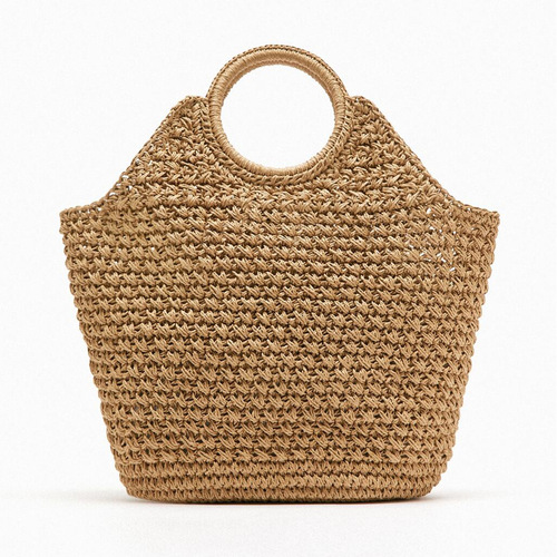 Summer new women's bag simple casual holiday style woven handbag open large capacity beach bag straw bag