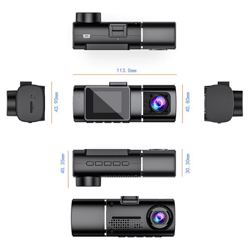 Cross-border driving recorder HD night vision car front car double recording double lens 1.5 inch HD 1080P car DV