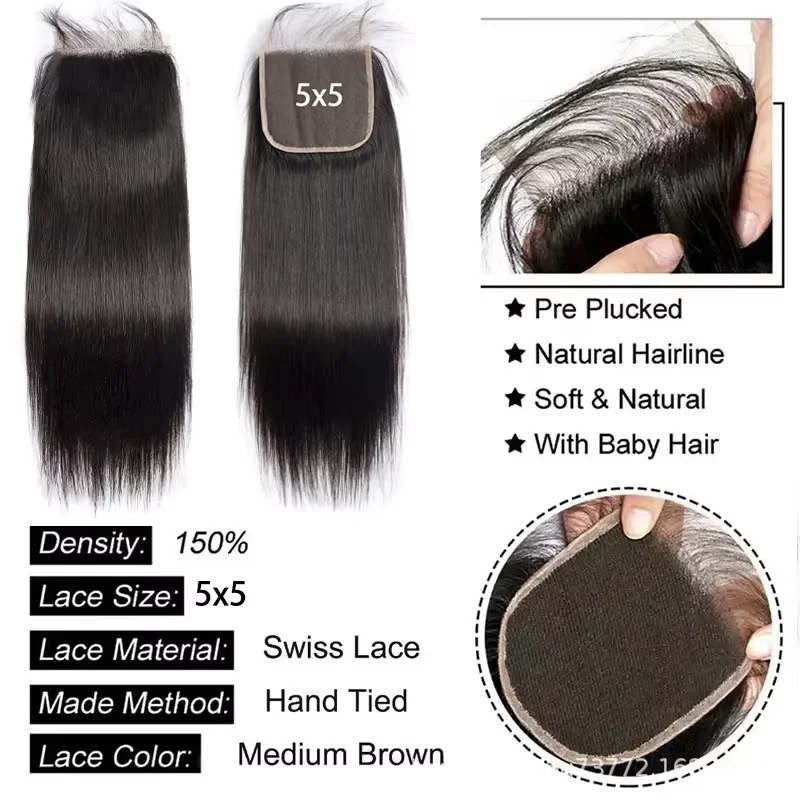 5*5 straight lace closure synthetic hair lace accessories wig foreign trade supply 5*5 straight lace closure synthetic hair lace accessories wig foreign trade supply