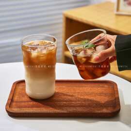 创意异形弯曲高硼硅玻璃杯饮品奶茶咖啡杯耐高温简约冰美式拿铁杯