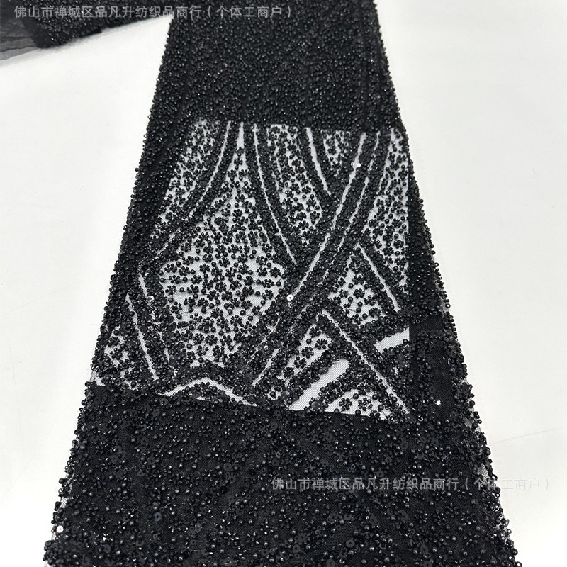Ingeniería pesada computadora bordada espuma perlas clavos tela alta fijación vestido de boda tela fuente de fabricación comercio exterior transfronterizo image 6