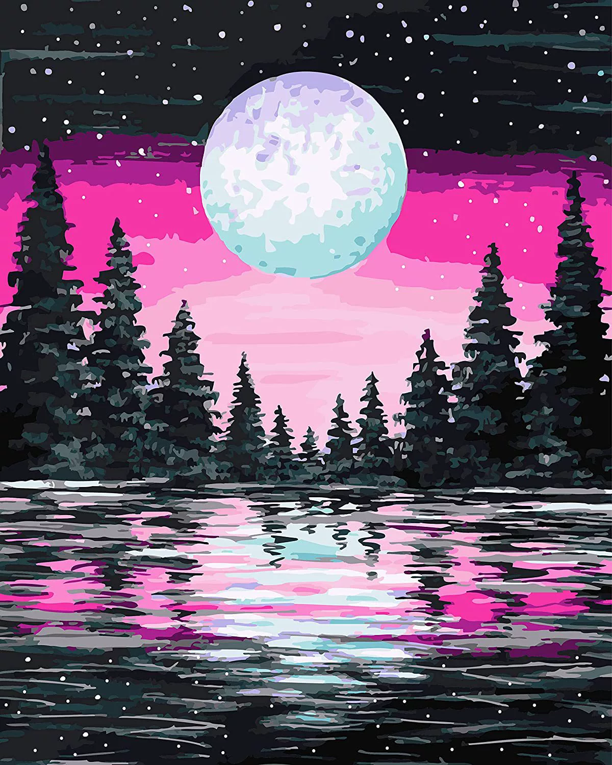 Кристальная живопись (Yiwu) 5D полный набор страз Moon & Landscape DIY, 30×40 см, струйные кристаллы