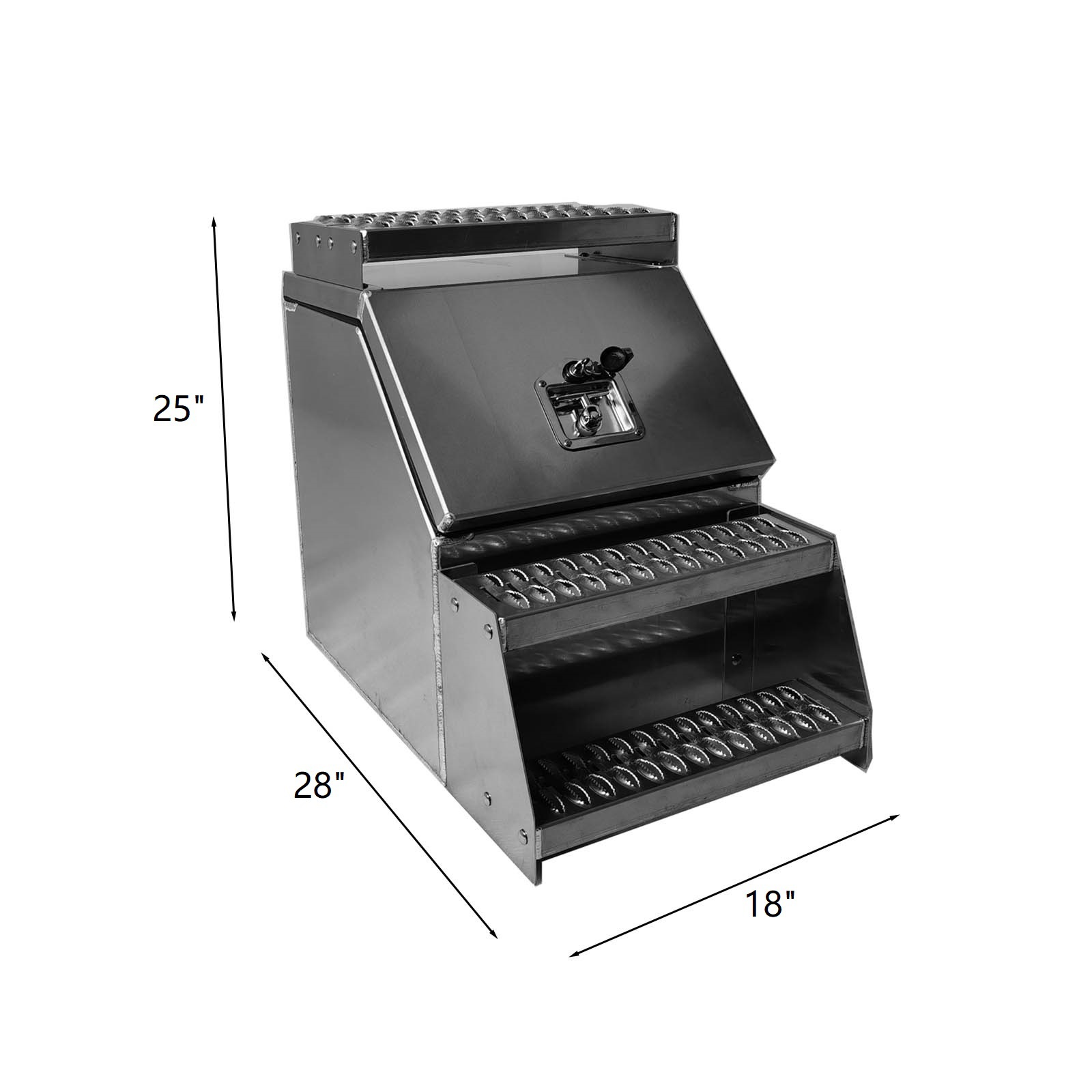 Cross-Border Best-Selling Aluminum Pickup Tool Box 18inch Large Cargo Truck Step Storage Tool Box Step Box