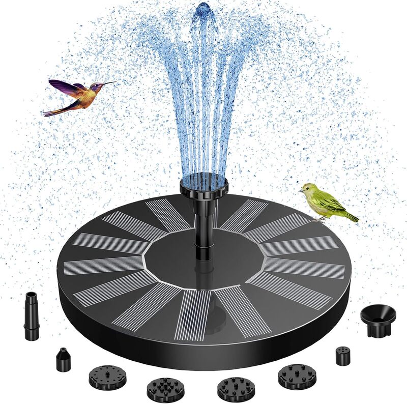 Outdoor 16cm Solar Fountain Pool Floating Bird Bathtub Fountain Pump Swimming Pool Garden Courtyard Waterscape Fountain Light