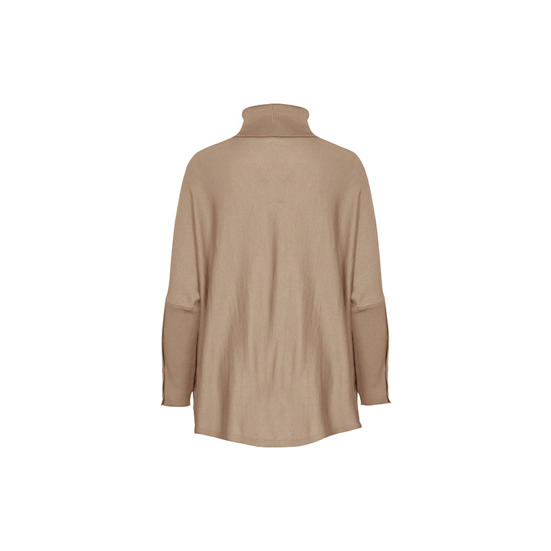 Pull à col roulé mi-long de couleur unie pour femme, nouvelle mode d'automne_voghion.com