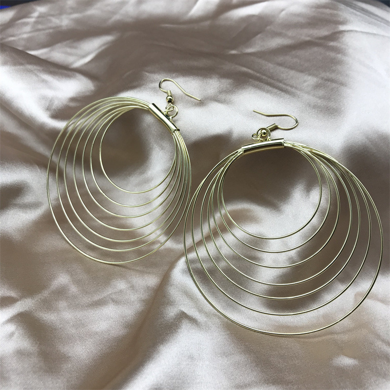 Exaggerated Round Metal Plating Womenu0027S Drop Earrings 1 Pair