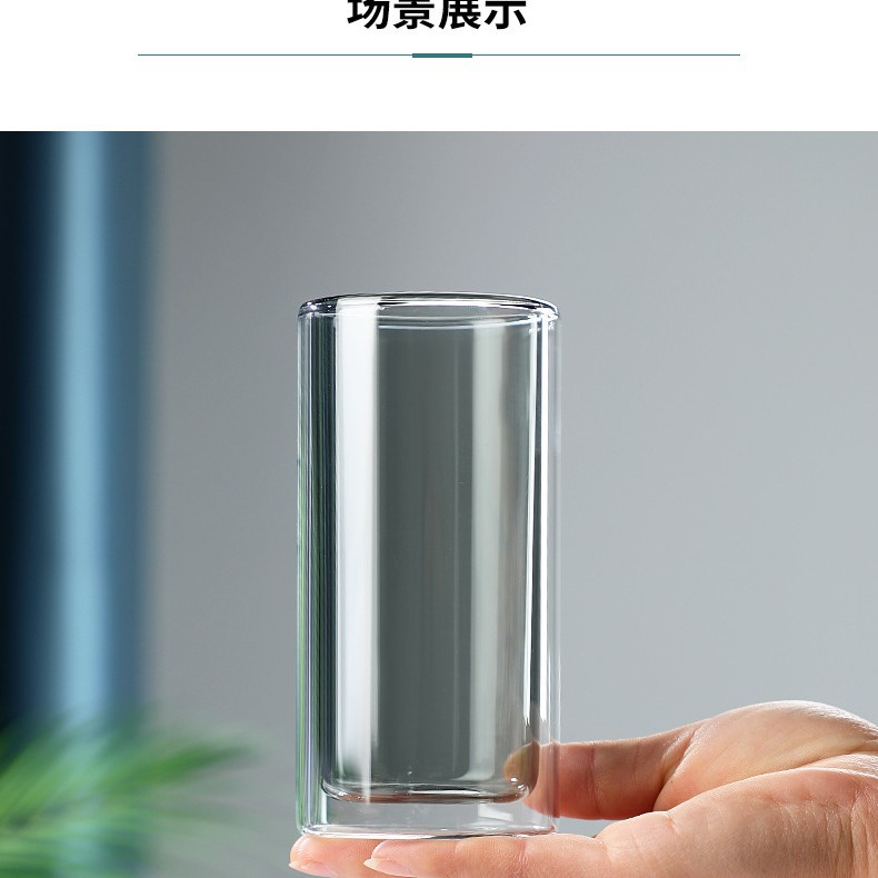 Doble capa de Vidrio colorido transparente taza de agua de publicidad de regalo taza de café lindo hogar ins taza de desayuno