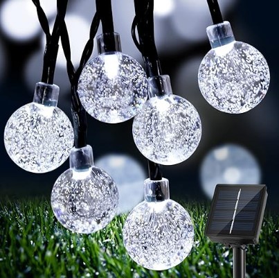 Excelente producto transfronterizo LED luz de bola de burbuja solar cadena de luces decorativas de vacaciones luces de ambiente de patio al por mayor