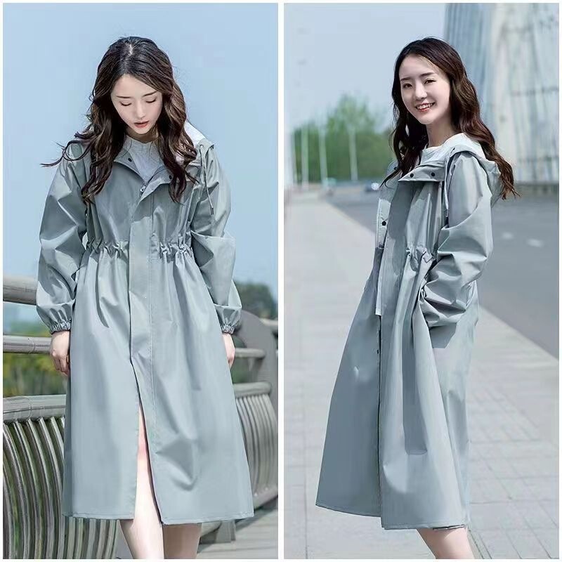 Summer fashion long waterproof windbreaker, slim fit, waist-cinching design, adult raincoat, rainproof and windproof, full-body one-piece for cycling