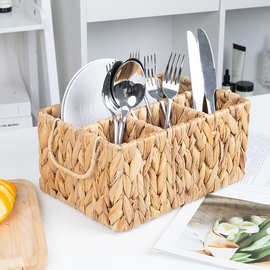定制野餐篮分格餐具刀叉杂物调料瓶收纳筐化妆品手提篮多功能收纳