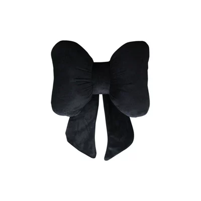 Other Automotive Interior Supplies: Waist Pillow Autumn and Winter Cute - ribbon-bow-plush-headrest-black