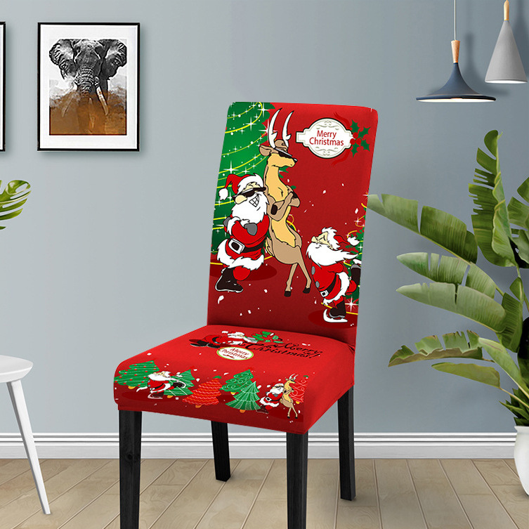 2024 transfronterizos nuevas cubiertas de sillas de Navidad Europa y América cubierta de sillas de comedor de decoración de Navidad cubierta de sillas de alta elasticidad
