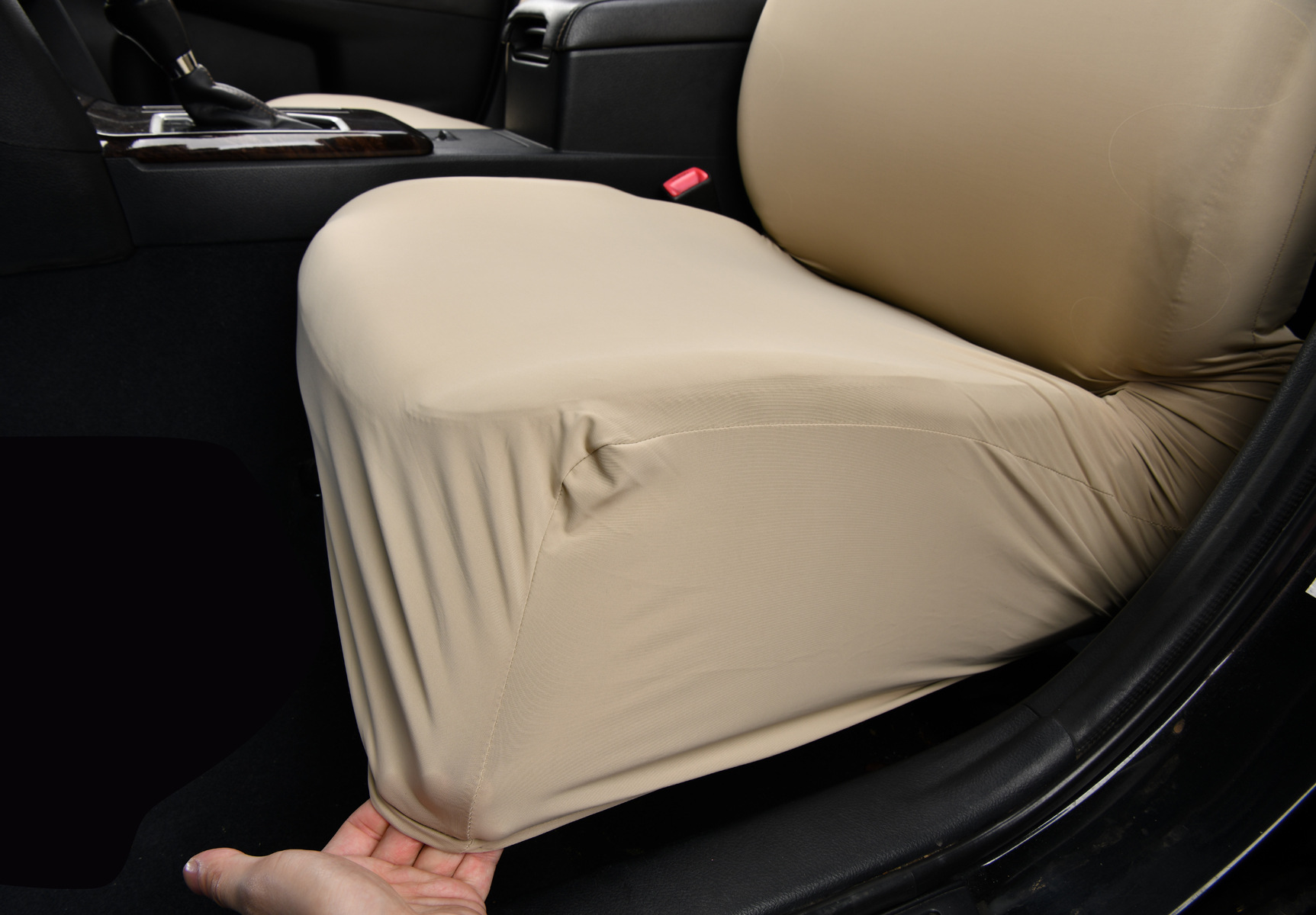 Ice Silk Elastic Non-Slip Car Seat Cover, Cooling B-Style Front Seat Single Universal Type Dustproof Car Seat Cover