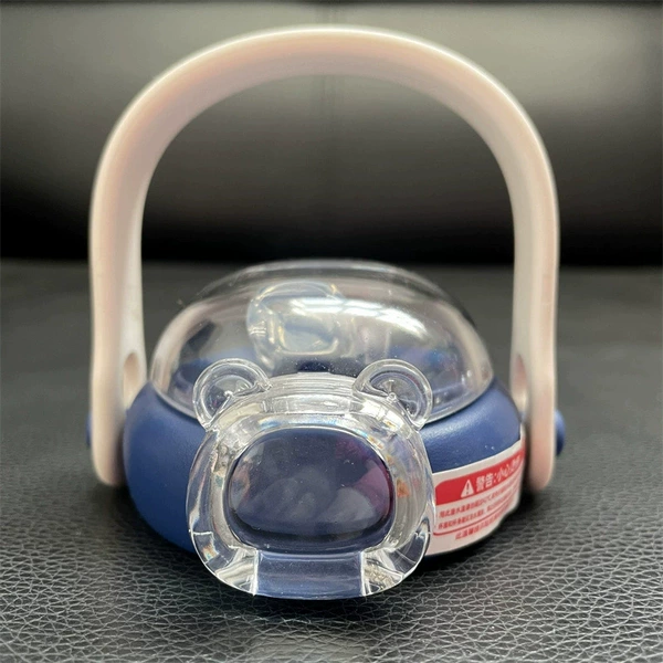 Blue glass cover, straw