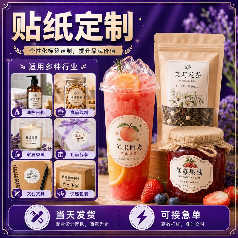 Customized Self-Adhesive Stickers for Food Packaging Bottles, Milk Tea Cup Advertising Logos, Gift Box Seals, Waterproof Stickers Customized Self-Adhesive Stickers for Food Packaging Bottles, Milk Tea Cup Advertising Logos, Gift Box Seals, Waterproof Stickers