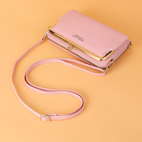 Crossbody bag women's small bag  summer new style lychee pattern fashion mobile phone bag women's large capacity long coin purse