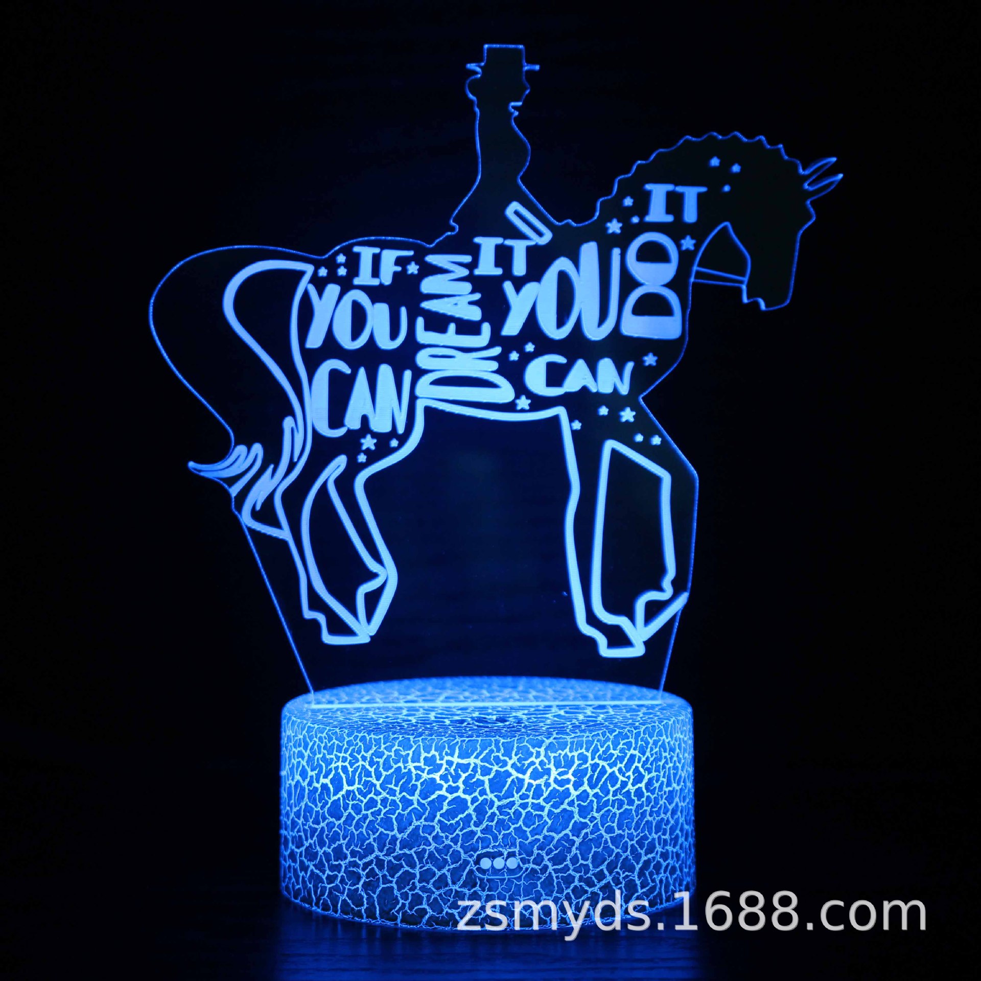 Cruz-frontera dedicado serie de caballos 3D lámpara de modelado de luz nocturna LED lámpara de ilusión estéreo visual lámpara de mesa de noche USB