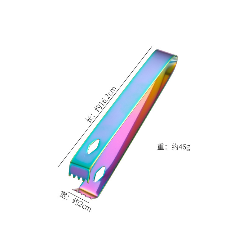 Suministro directo de fábrica clip de hielo 304 Acero inoxidable Cubo de azúcar clip antideslizante barra dentada clip de hielo pinza de hielo clip de alimentos