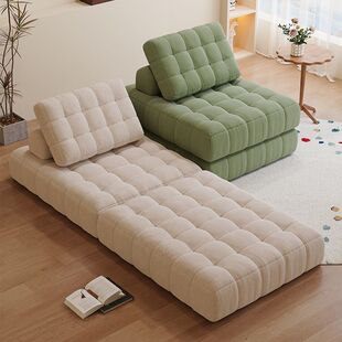 FLE Tatami Dual-purpose Lazy Sofa Living Room Balcony Sleepable Lying Bedroom Large and Small Apartment Fabric Sofa