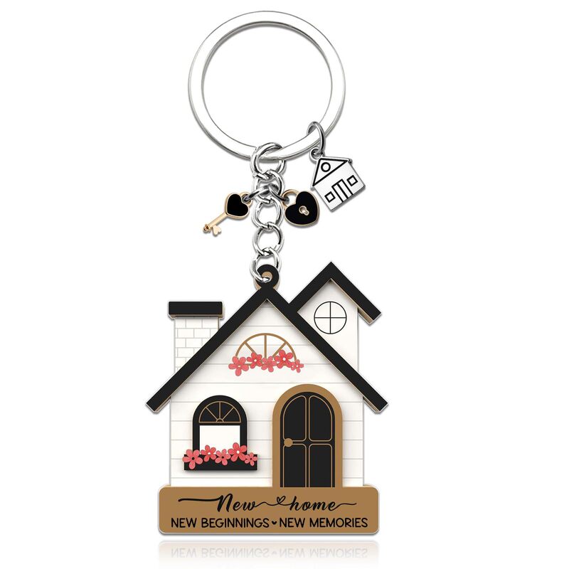 Cross-Border Hot-Selling New House Keychain Acrylic Home Decoration Pendant Housewarming Gift Creative Cottage Hanging Ornament